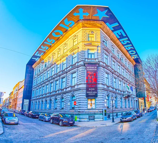 Budapest Hongarije Maart 2022 Huis Van Terreur Museum Met Ongewone — Stockfoto