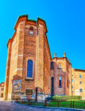 İtalya, Monza 'daki Ortaçağ Katedrali' nin dış duvarı.