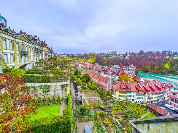 Matte Historische Wohngegend Der Altstadt Von Bern Ufer Der Aare — Stockfoto