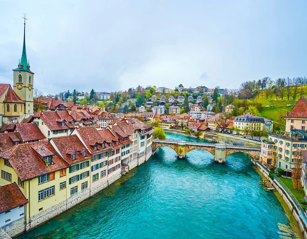 Middeleeuwse Untertorbrucke Brug Aare Het Oudste Deel Van Bern Zwitserland — Stockfoto