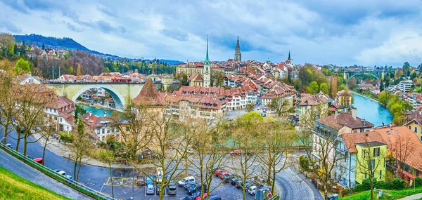 Krajobraz Berna Altstadt Stare Miasto Tle Szwajcaria — Zdjęcie stockowe