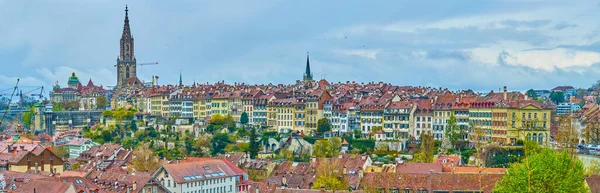 Cityscape Medieval Bern Scenic Residential Houses Red Roofs Switzerland — Stock Photo, Image