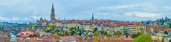 Panorama Del Centro Histórico Berna Con Una Densa Vivienda Distrito — Foto de Stock