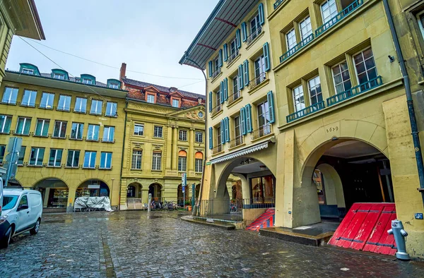 Die Wanderarkaden Sind Das Erkennungsmerkmal Alter Berner Häuser Der Altstadt — Stockfoto