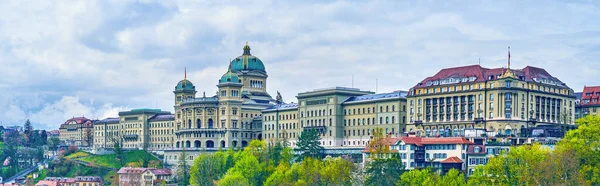 Bern Schweiz März 2022 Panorama Des Bundeshauses Und Der Umliegenden — Stockfoto