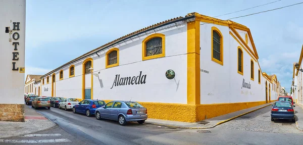 プエルト スペイン 2019年9月21日 スペインのエルプエルトにあるボデガ アラメダ ワイナリー の歴史的建造物のパノラマ — ストック写真