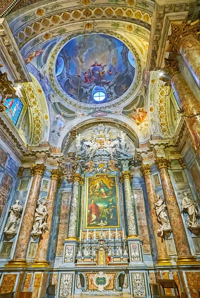 Lugano Schweiz März 2022 Der Geschnitzte Altar Der Madonna Delle — Stockfoto