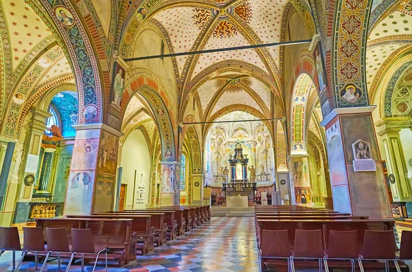 Lugano Suiza Marzo 2022 Interior Adornado Catedral Medieval San Lorenzo — Foto de Stock