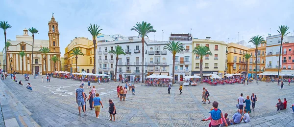 Spanya Nın Cadiz Kentindeki Plaza Katedral Deki Tarihi Kasaba Evleri — Stok fotoğraf