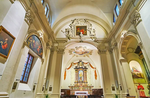 Lugano Svizzera Marzo 2022 Elegante Interno Della Storica Chiesa San — Foto Stock