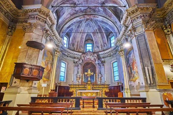 Lugano Svizzera Marzo 2022 Altare Della Cappella Medievale Della Chiesa — Foto Stock