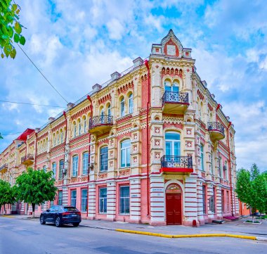 UMAN, UKRAINE - 16 Haziran 2021: Sadova Caddesi 'ndeki tarihi konakta Pedagoji Üniversitesi, 16 Haziran' da Uman, Ukrayna