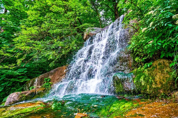 Big Waterfall Called Great Falls Valley Giants Sofiyivka Park Uman — Stock Photo, Image