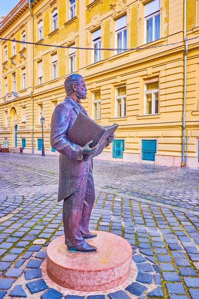 ブダペスト ハンガリー 2022年2月26日 ブダペストで2月26日に Foo Terに位置する有名なハンガリーの政治家Harrer Palの像 — ストック写真