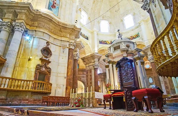 Cadiz Spain Sept 2019 Beautiful Stone Main Chapel Capilla Mayor — Stock Photo, Image
