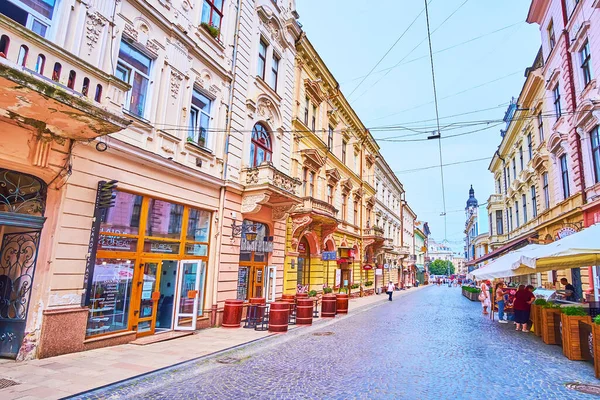 Chernivtsi Ukraine Juli 2021 Die Bars Cafés Und Restaurants Der — Stockfoto