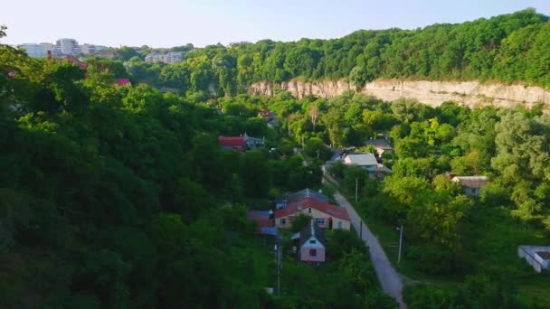 Panorama Del Paesaggio Kamianets Podilskyi Con Profondo Canyon Del Fiume — Video Stock