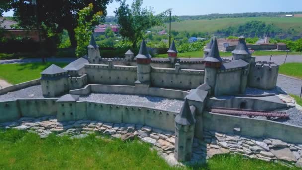 Kamianets Podilskyi Kalesi Nin Minyatür Manzarası Kamianets Podilskyi Eski Kasabasındaki — Stok video