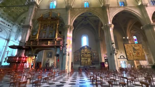 Como Italy Μαρτιου 2022 Santa Maria Assunta Καθεδρικός Ναός Εσωτερικό — Αρχείο Βίντεο