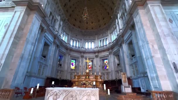 Como Itália Março 2022 Panorama Altar Mor Histórica Catedral Santa — Vídeo de Stock