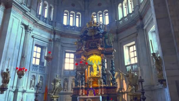 Como Itália Março 2022 Interior Panorâmico Capela Assunção Catedral Santa — Vídeo de Stock