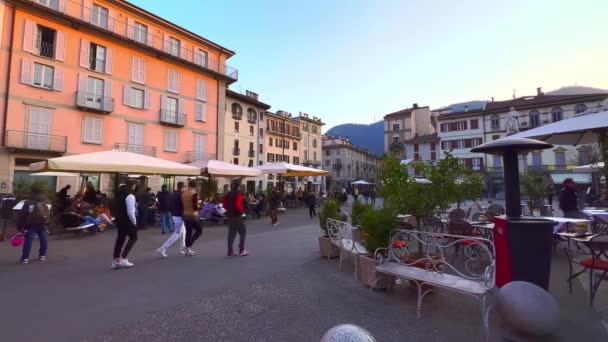 Como Italië Maart 2022 Alessandro Volta Square Een Populaire Toeristische — Stockvideo