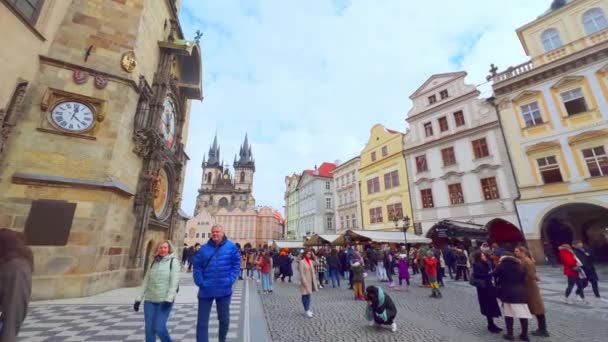 Praga Repubblica Ceca Marzo 2022 Piazza Della Città Vecchia Con — Video Stock