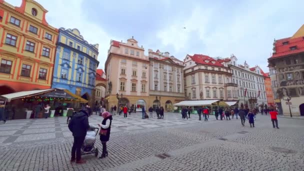 Praga Czeska Republika Marca 2022 Panorama Zabytkowym Mieszkaniem Rynku Starego — Wideo stockowe