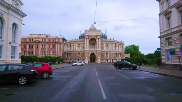 Odesa Ukraine Czerwca 2021 Ulica Rishelievska Richelieu Otwiera Widok Zabytkowy — Wideo stockowe