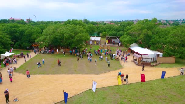 Bilhorod Ucrania Junio 2021 Festival Medieval Fortaleza Akkerman Con Feria — Vídeos de Stock