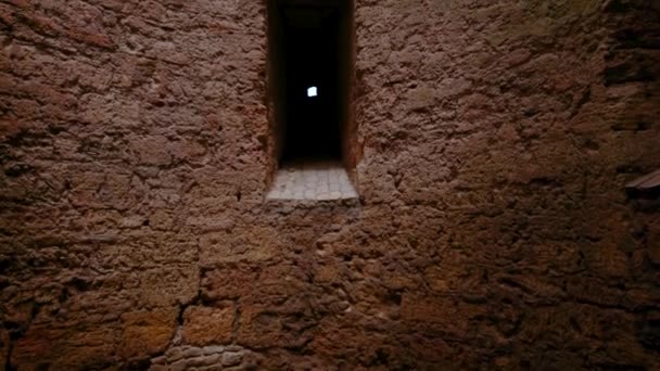 Τείχος Του Ερειπωμένου Πύργου Της Ακρόπολης Που Βρίσκεται Στο Φρούριο — Αρχείο Βίντεο