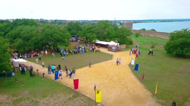 Bilhorod Ucrania Junio 2021 Festival Akkerman Fortress Con Espectáculo Danza — Vídeos de Stock