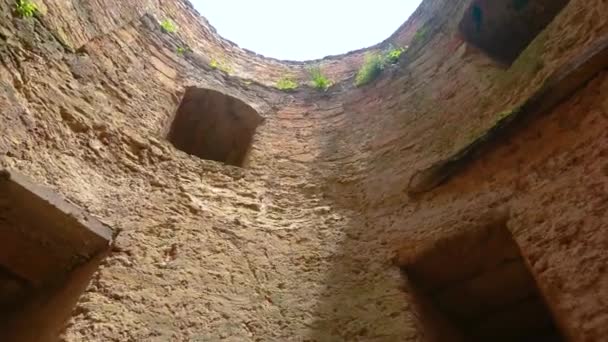 Vista Rotazione Della Torre Medievale Della Cittadella Nella Fortezza Akkerman — Video Stock