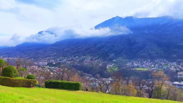 Panorama Lugano Prealps Com Monte Bre Monte Boglia Monte San — Vídeo de Stock