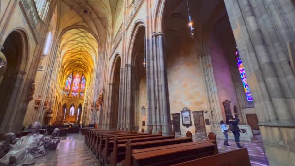 Prague Cazech Δημοκρατια Μαρτιου 2022 Πανόραμα Γοτθικού Καθεδρικού Ναού Του — Αρχείο Βίντεο