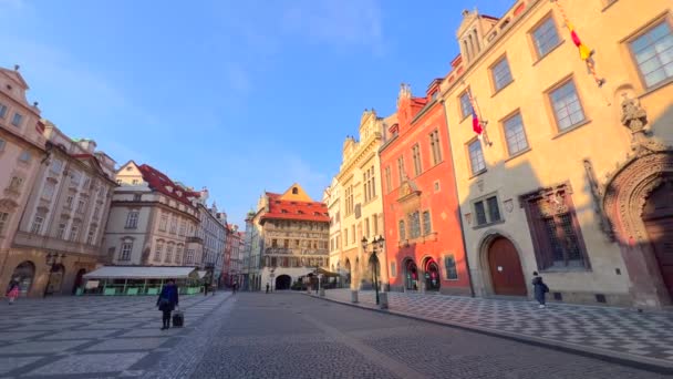 Praga Czeska Republika Marca 2022 Panorama Rynku Starego Miasta Ozdobnym — Wideo stockowe
