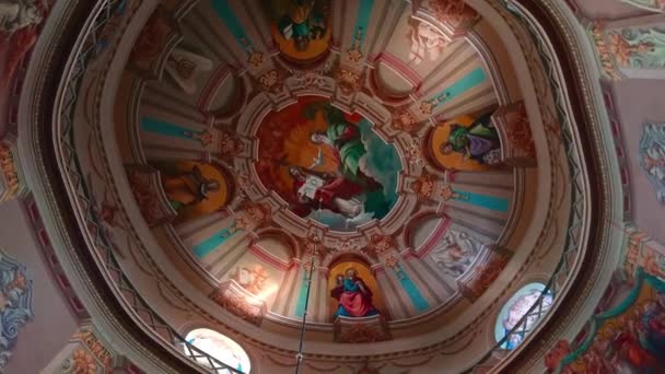 Cúpula Interna Transfiguration Igreja Mosteiro Basiliano Yasna Hora Decorado Com — Vídeo de Stock