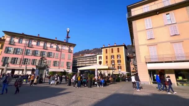 Como Italy Mart 2022 Alessandro Volta Meydanı Panoraması Volta Nın — Stok video