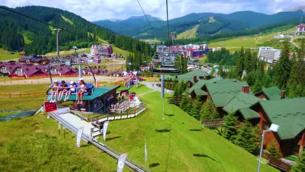 Bukovel Ucrânia Julho 2021 Vistas Pitorescas Sobre Encostas Monte Bukovel — Vídeo de Stock