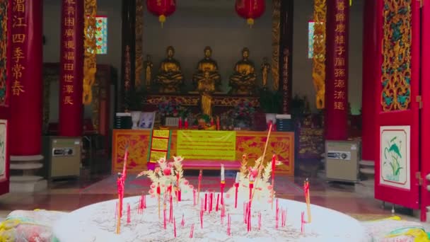 Bangkok Thailand May 2019 Beautiful Altar Chinese Quan Yin Guan — Stock Video
