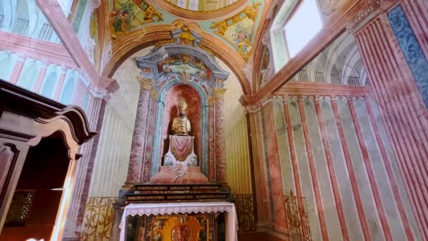 Morcote Switzerland March 2022 Richly Decorated Chapel Santa Maria Del — Stok video