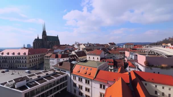 Eski Kasaba Çatıları Olan Panoramik Şehir Manzarası Peter Paul Gotik — Stok video