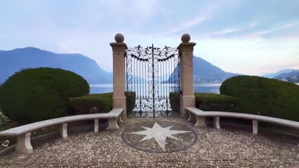 Lugano Gölü Ndeki Geçitli Güzel Parco Ciani Gölü Cancello Sul — Stok video