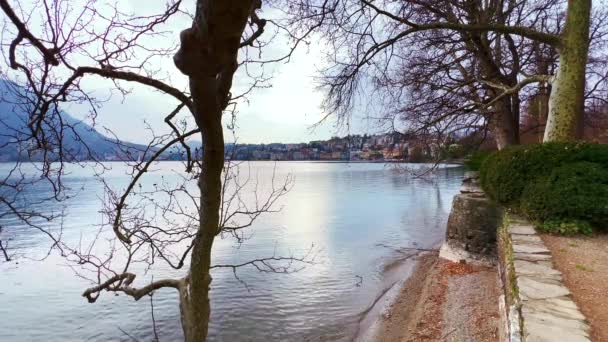 Ciani Parkı Lugano Gölü Dağları Lugano Sviçre Manzarası Için Mükemmel — Stok video