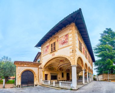 Santa Maria di Loreto Kilisesi 'nin muhteşem freskleri Lugano, İsviçre