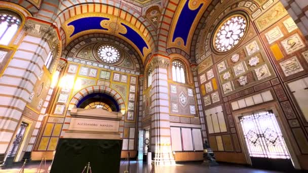 Панорама Головного Залу Феміо Монументального Цвинтаря Мілані Італія — стокове відео