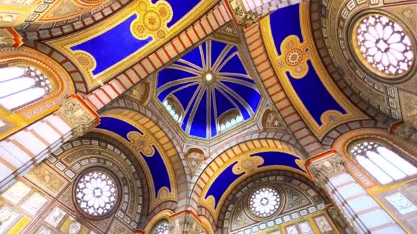 Велика Купол Головної Зали Будівлі Fameio Монументального Цвинтаря Квітня Мілані — стокове відео