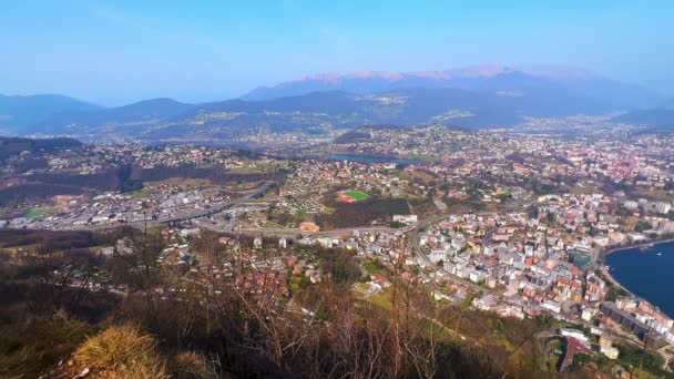 Monte San Salvatore Lugano Lugano Gölü Lepontine Alpleri Ticino Sviçre — Stok video