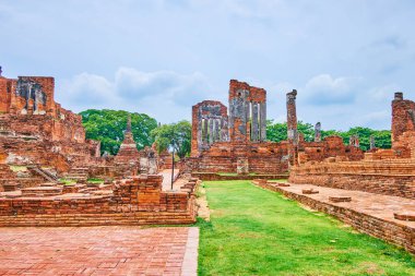 Wat Phra Si Sanarkeoloji kompleksi Ayutthaya, Tayland 'daki harabeler ve eski vakıf