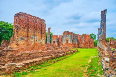 Wat Phra Si Sanarkeoloji kompleksi Ayutthaya, Tayland 'daki harabeler ve eski vakıf